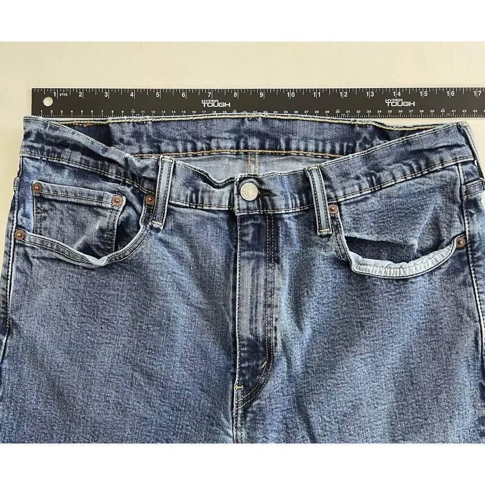 Men's Levi's 514 Blue Denim Jeans Slim Straight Leg Mid Rise 38x32
